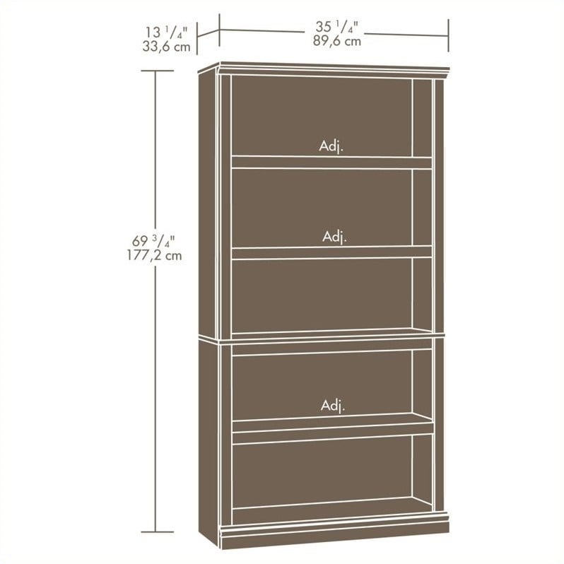 Sauder Select 5 Shelf Bookcase In Estate Black