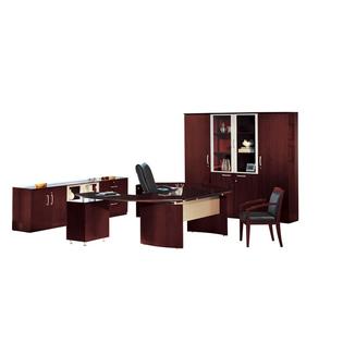 Mayline Napoli 72 Desk And Cabinets Office Set In Mahogany Mayline Napoli 72 Desk And Cabinets