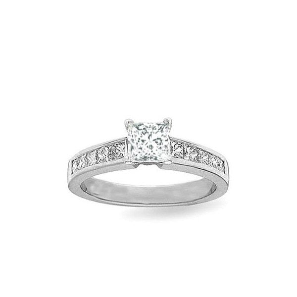 Jeen Jewels Moissanite Engagement ring 1.50 Princess Cut Moissanite Diamond Ring on 10k White Gold