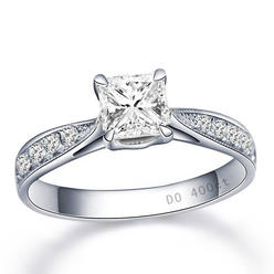 Jeen Jewels Vintage Moissanite Wedding Ring 1.50 Carat Princess Cut Moissanite on 10k White Gold