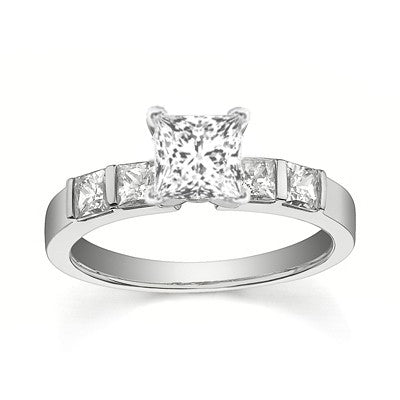 JeenJewels Perfect Wedding Bridal Ring Set Diamond Moissanite Ring 1.75 Carat on 10k White Gold