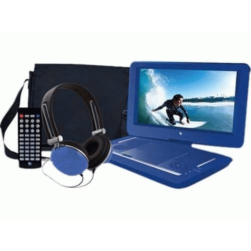 Ematic Epd141bu Portable Dvd Player 14 Display 1366 X 768 Blue Dvd R Cd Rw Jpeg Dvd Video Svcd Video Cd Mp