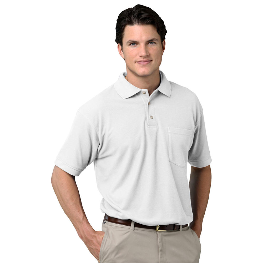 Blue Generation Men's Short Sleeve Superblend Pique polo shirt, Black, XXL