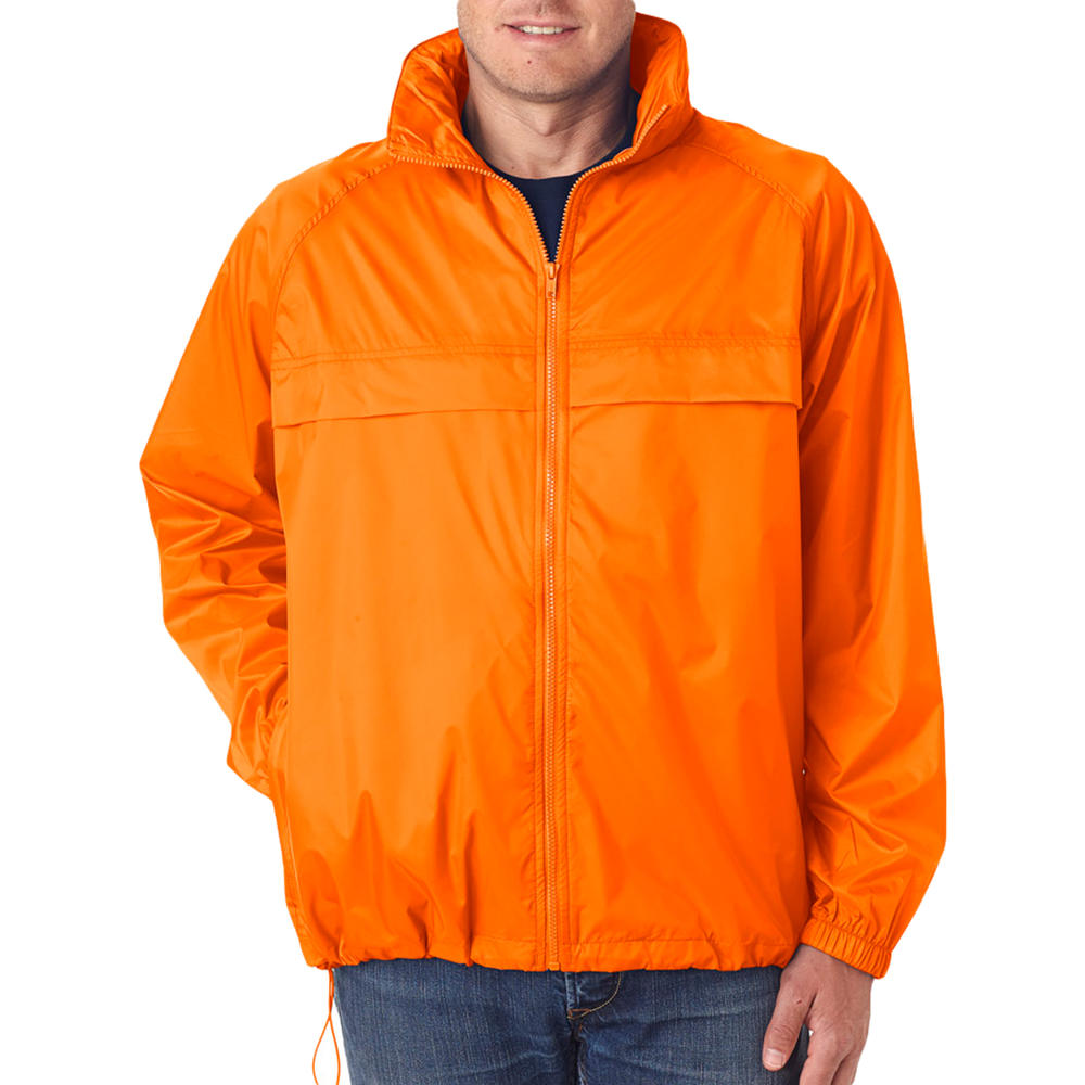 ULTRACLUB 8929 Men's Water Resistant Zipper Front Pack Away Hooded Jacket