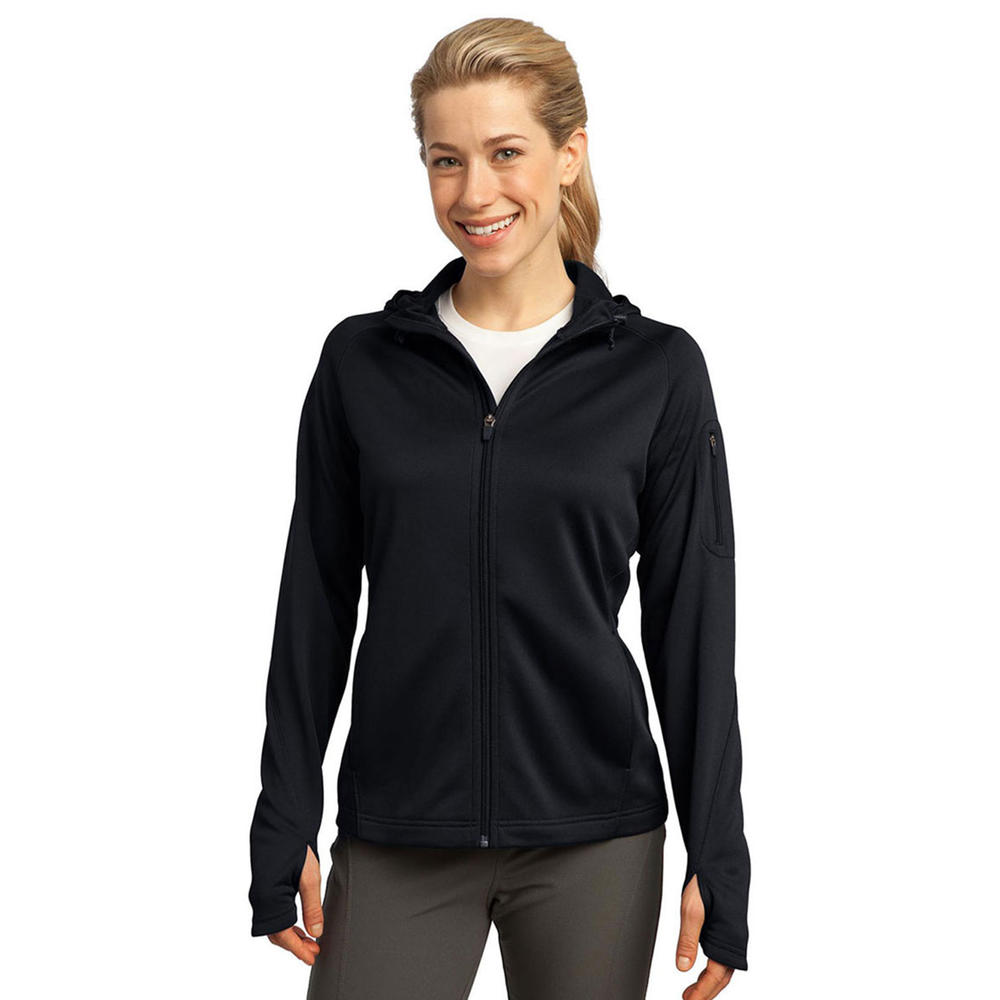 Sport-Tek L248 Women's Long Sleeve Open Cuffs Full-Zip Hooded Jacket