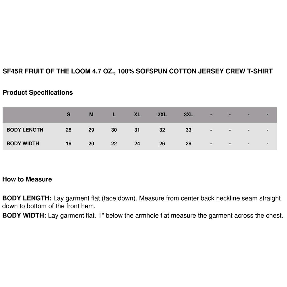 Fruit Of The Loom Sf45r Men S 100 Cotton Jersey Crew T Shirt