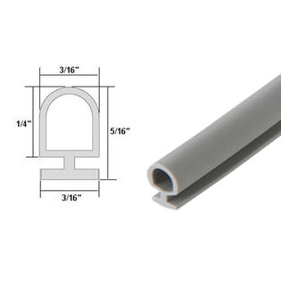 Gordon Glass Co Gray Vinyl Shower Door Bulb Seal 10 Ft Long