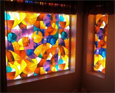 Gordon Glass Co. Gordon Glass&#174; Fish Stained Glass Privacy Window Film 36" Wide x 9 ft. Roll