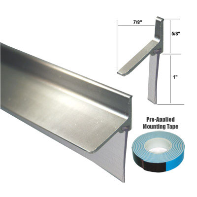 Gordon Glass Co Chrome Framed Shower Door Replacement Bottom Deflector With Vinyl Sweep 35 Long