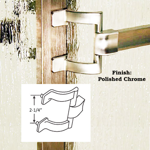 Gordon Glass Co. Gordon Glass&#174; Chrome Framed Sliding Shower Door Towel Bar and Brackets - 30" long x 2-1/4" Screw Holes