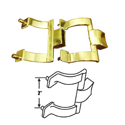 Gordon Glass Co. Gordon Glass&#174; Bright Gold Shower Door Towel Bar Brackets Only, 2" Screw Holes