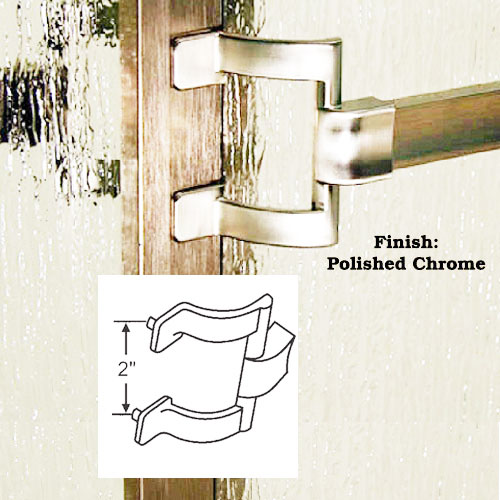 Gordon Glass Co. Gordon Glass&#174; Chrome Framed Sliding Shower Door Towel Bar and Brackets - 30" long x 2" Screw Holes