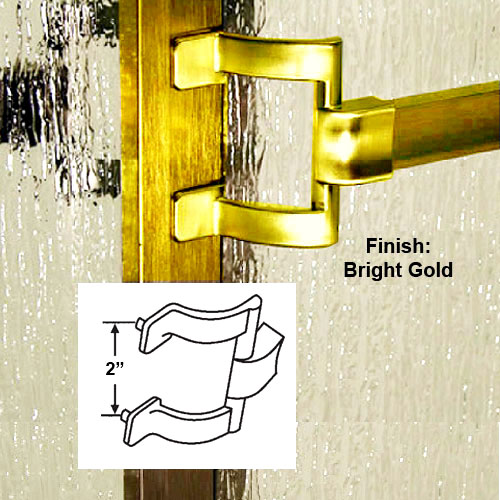 Gordon Glass Co. Gordon Glass&#174; Gold Framed Sliding Shower Door Towel Bar and Brackets - 30" long x 2" Screw Holes