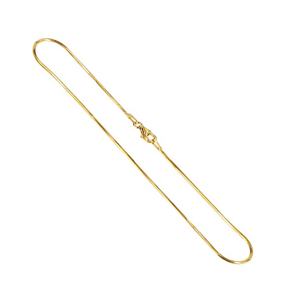 Gem Avenue 14k Yellow Gold over Sterling Silver Vermeil 1mm Diamond-Cut Snake Chain Ankle Bracelet (9" - 11" Available)