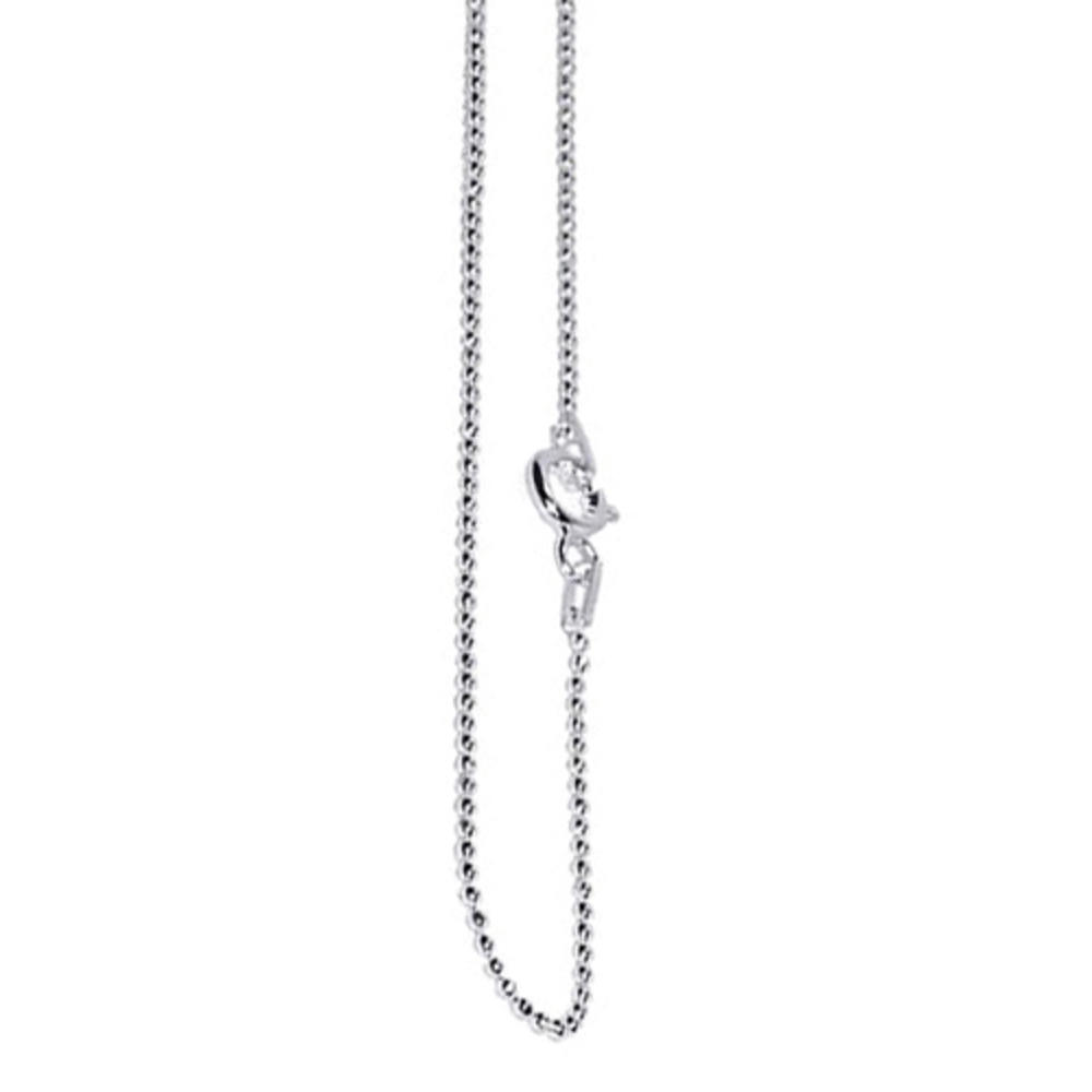 Gem Avenue Italian 925 Sterling Silver 1mm Beads Chain Necklace with Spring Ring Clasp (16" - 24" Available)