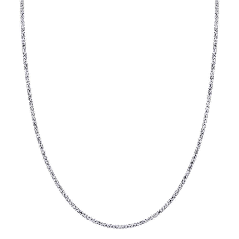 Gem Avenue Italian 925 Sterling Silver Antique 2.5mm Popcorn Chain Necklace (16" - 30" Available)