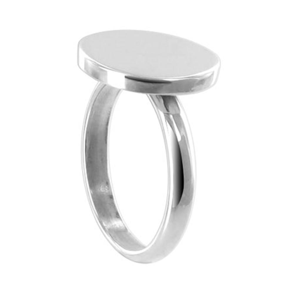 Gem Avenue 925 Sterling Silver 14mm Round Engravable Ring
