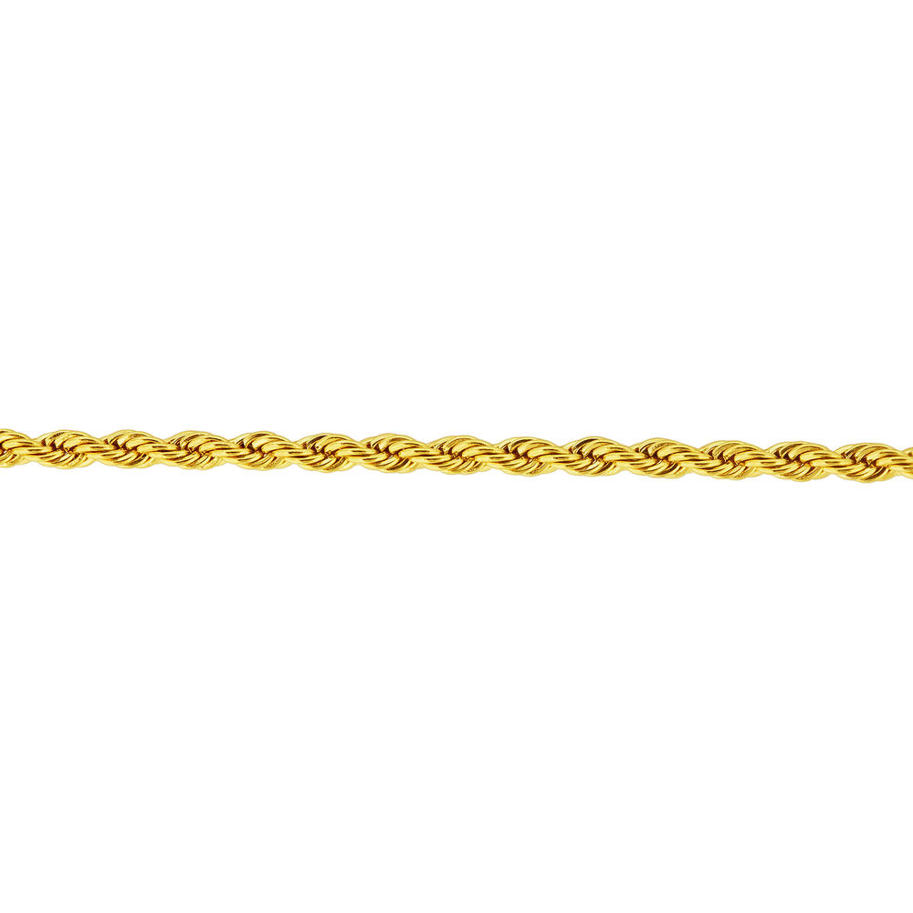 Gem Avenue Stainless Steel Gold Plated 2mm Diamond-cut Rope Chain Necklace