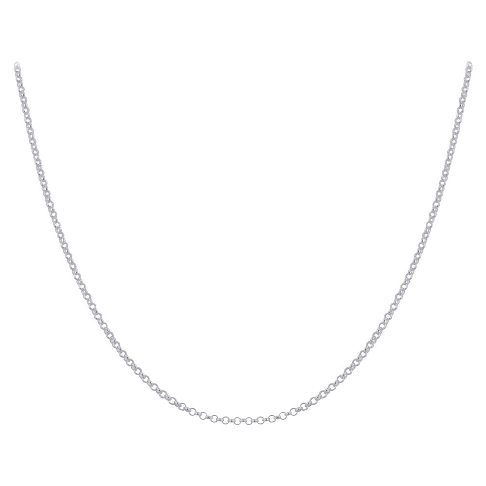 Gem Avenue Sterling Silver 2.5mm Rolo Chain Necklace with Lobster Clasp