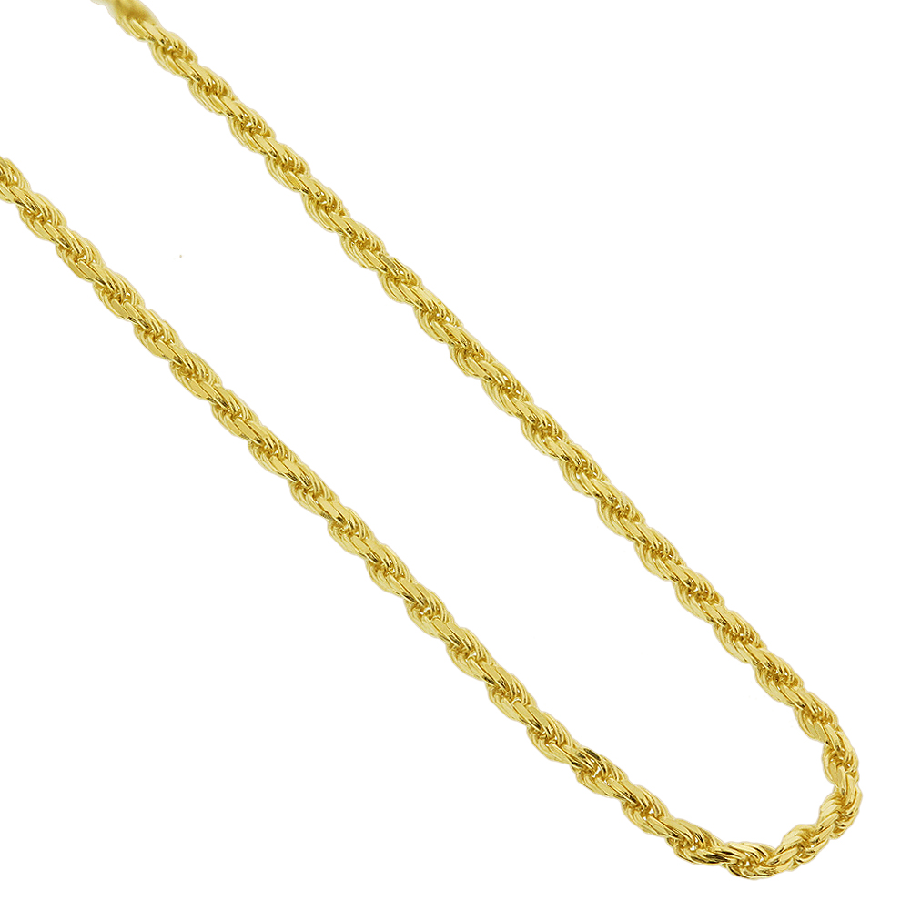 Gem Avenue 10K Yellow Gold 1mm Solid 10 Karat Rope Chain Necklace # UN015