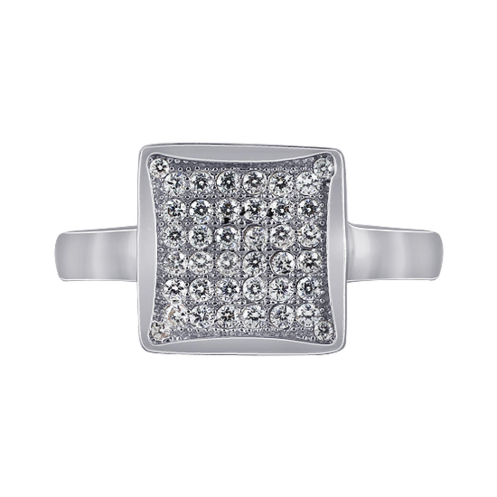 Gem Avenue Sterling Silver Studded Cubic Zirconia Micro Pave set Women's Ring