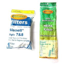 Bissell (1 Set) Bissell Vacuum style 7/8/14 Foam Filter Kit 3093 Cleanview Part # 2031073, 3290, 2031085, 2031192 & 8/14 Filter