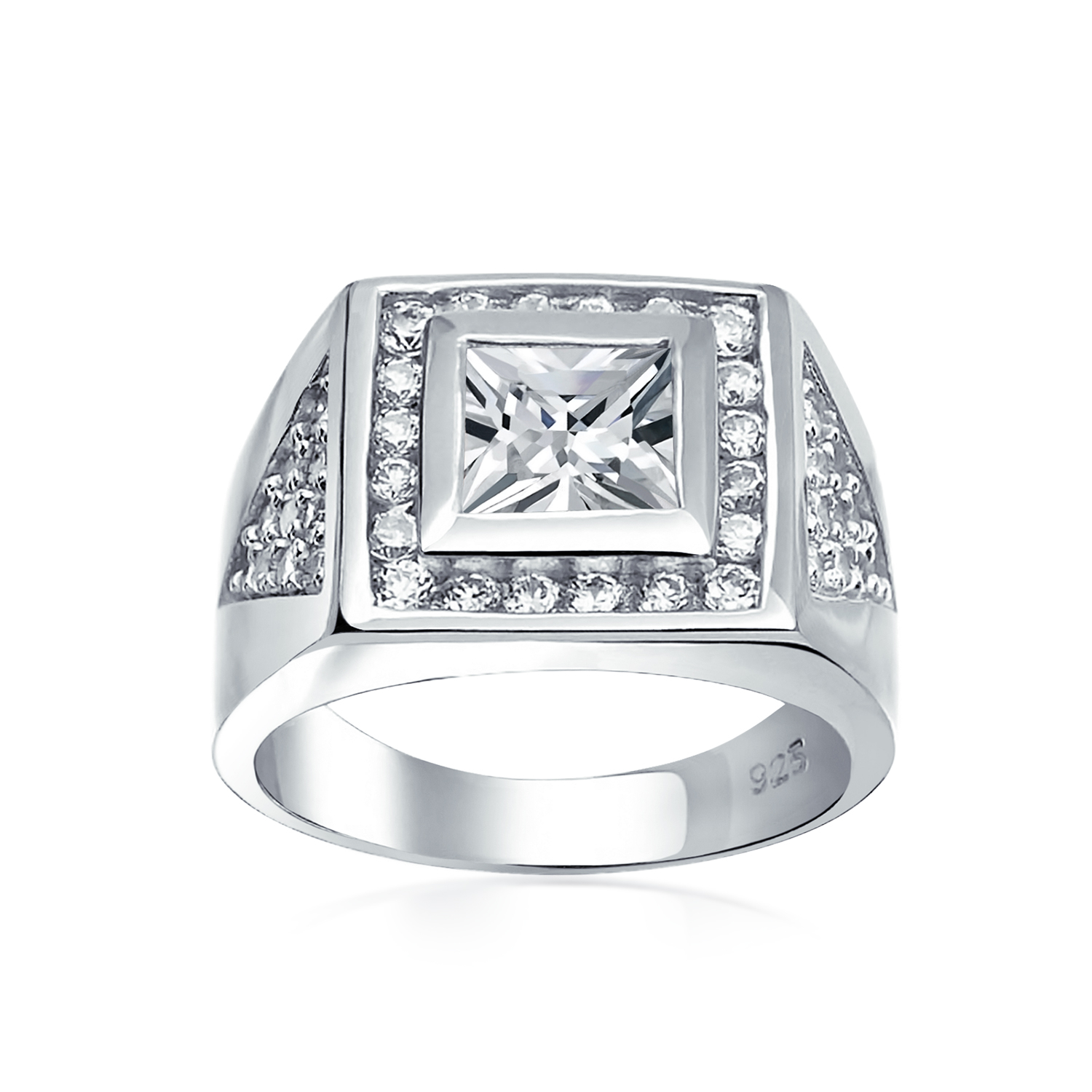 Bling Jewelry 6ct Princess Cut a Cz Mens Engagement Ring Cz Triangle Wedding Band Bling Jewelry 6ct Princess Cut a Cz Mens Engagement Ring Cz Triangle Wedding Band