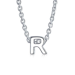 Sterling Silver Simulated Diamond Initial J Necklace Don's Jewelry & Design Wash Sterling Silver Simulated Diamond Initial J Necklace Don's Jewelry & Design Wash