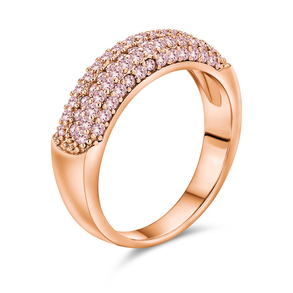 bling jewelry Pink AAA CZ Wedding Band Ring Rose Gold Plated 925 Sterling Silver