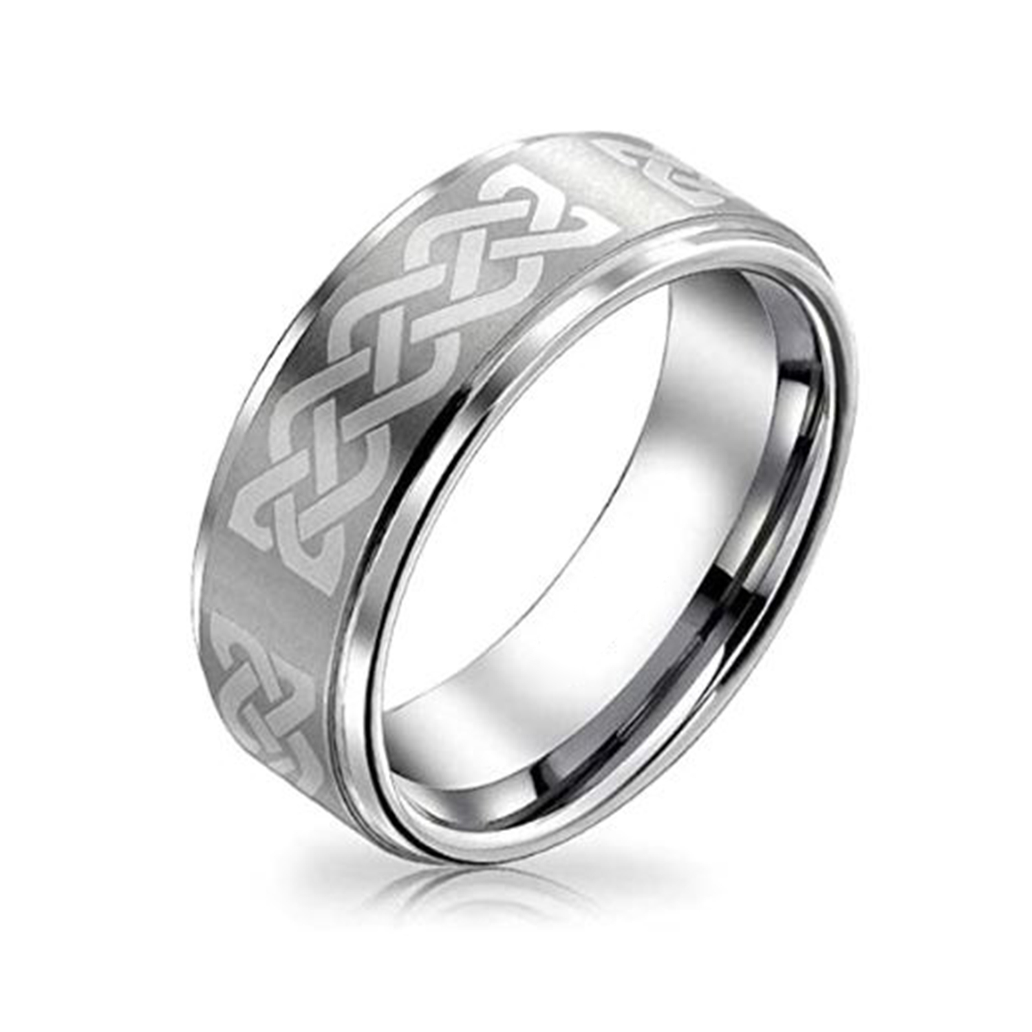 Bling Jewelry Celtic Infinity Love Knot Wedding Band Titanium Ring For Men Matte 7mm