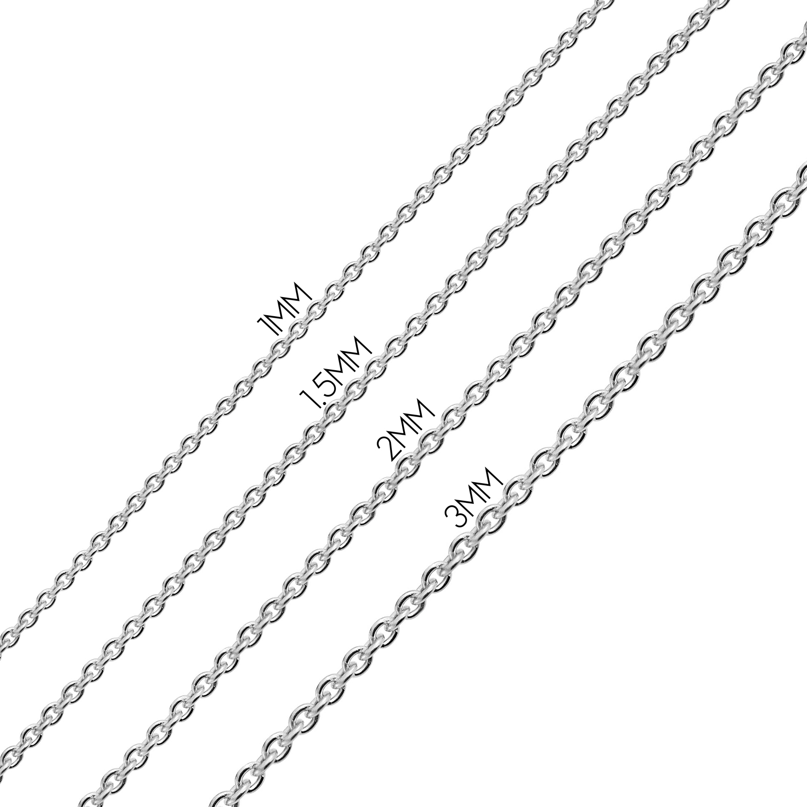 bling jewelry Figaro Link Chain Link Chain 060 Gauge Necklace .925 Sterling Silver