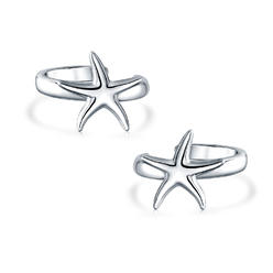 bling jewelry Starfish Cartilage Ear Cuffs Clip Wrap Helix Earrings Sterling Silver