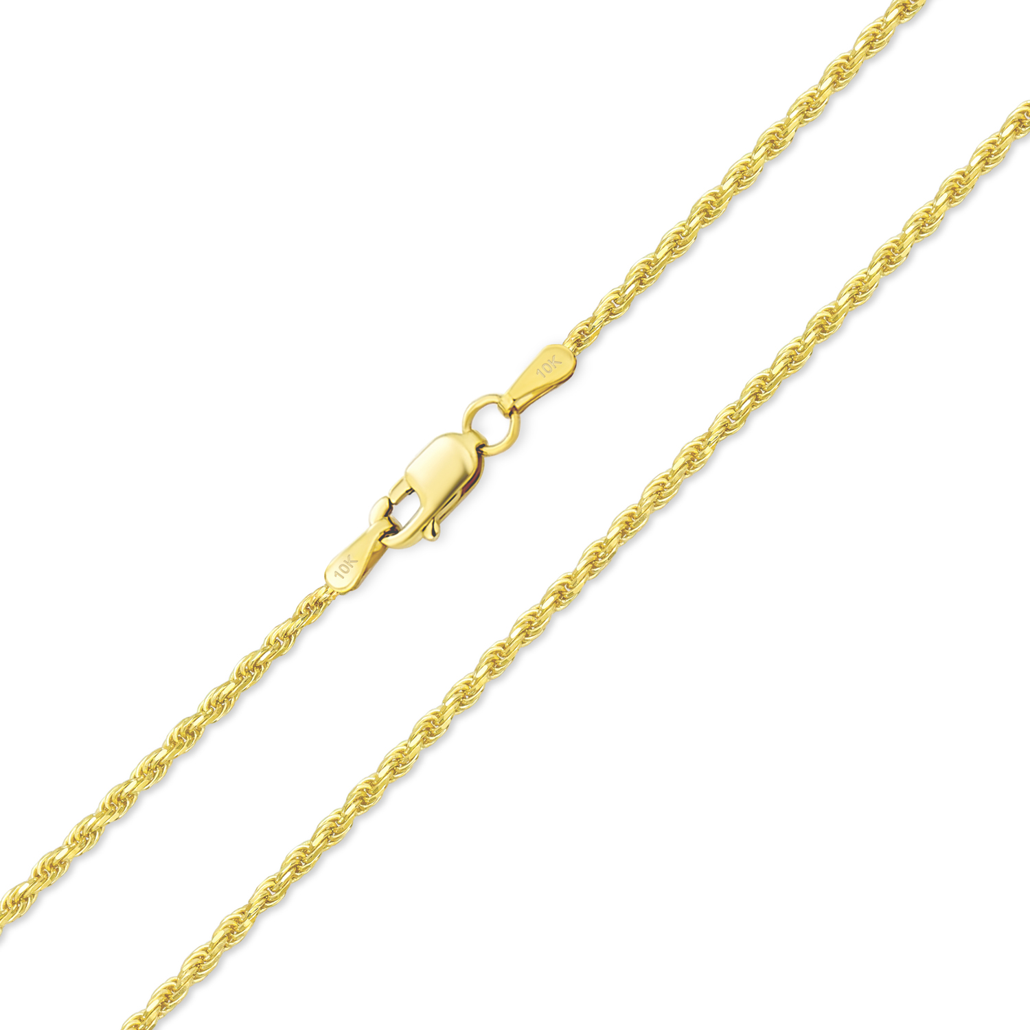 bling jewelry Real Yellow 10K Gold Cable Rope Chain 3MM Necklace 16,18 20 22 24"
