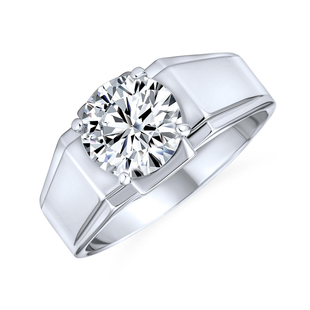 bling jewelry Statement 6CT Solitaire AAA CZ Unisex Mens Engagement Wedding Ring