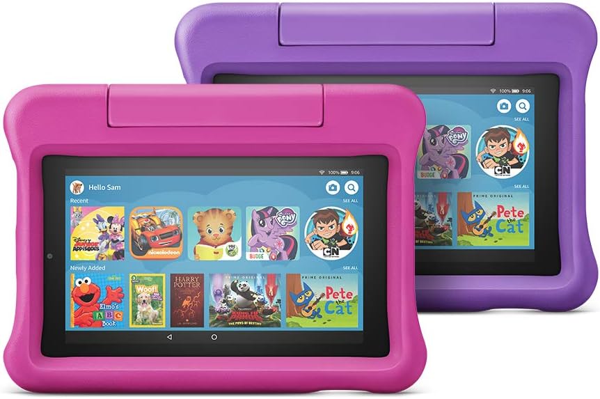 Amazon Fire 7 Kids Edition Tablet 2-Pack, 16 GB, Pink/Purple Kid-Proof Case