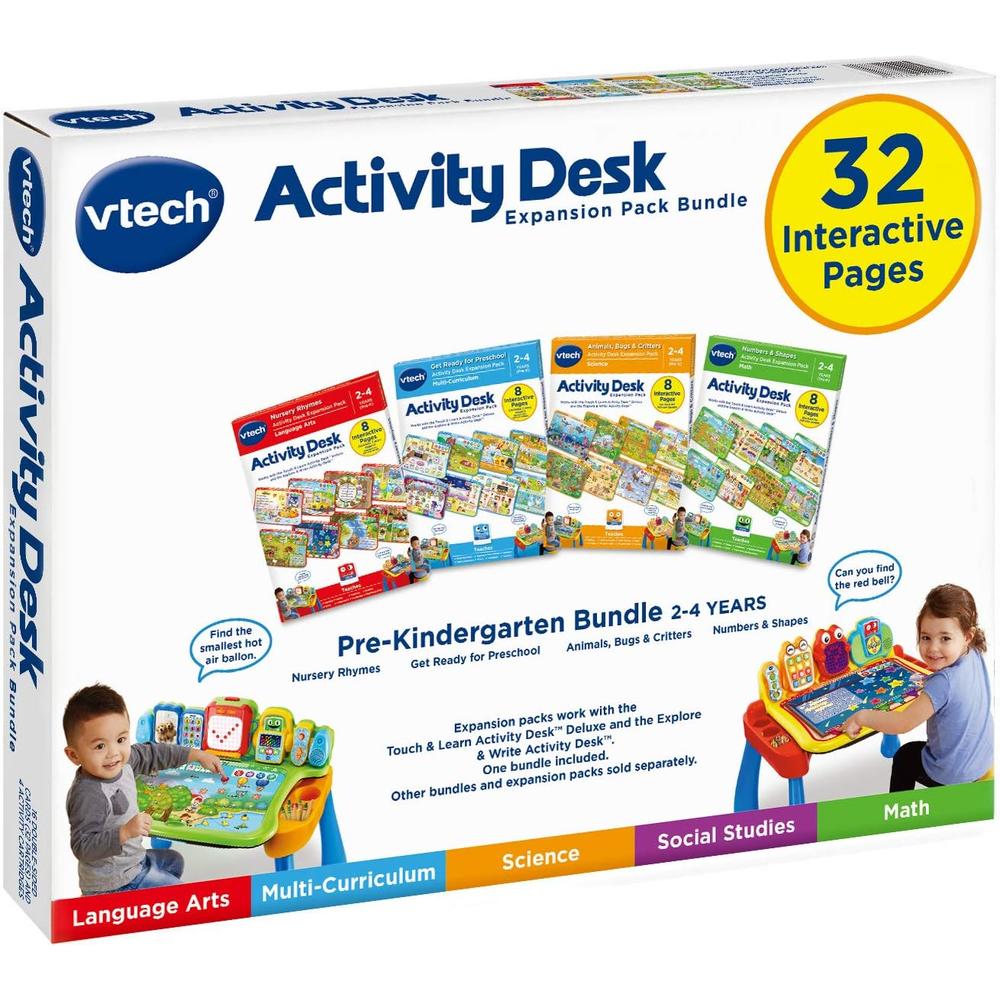 vtech activity desk 4-in-1 pre-kindergarten expansion pack bundle for age 2-4