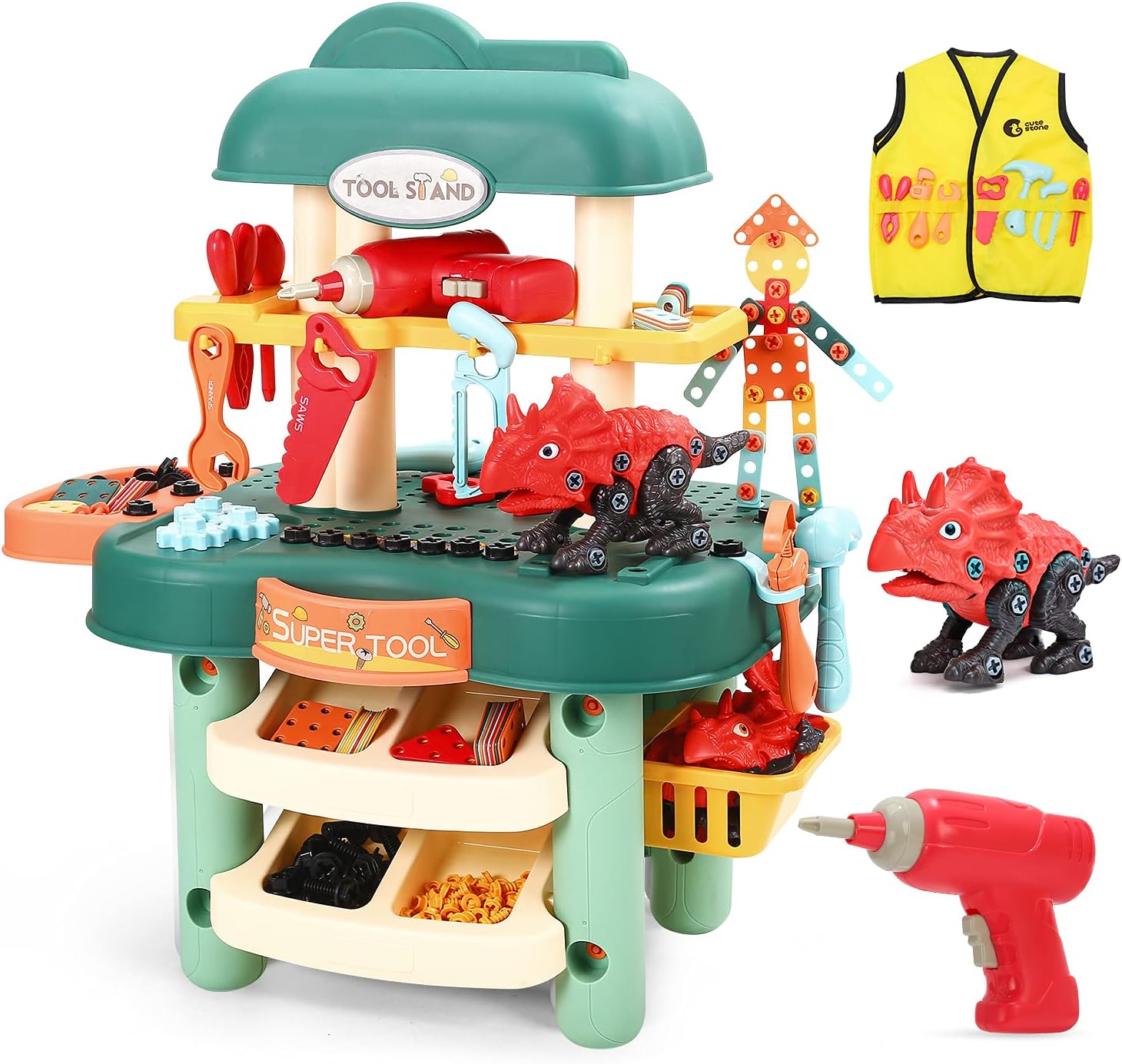 Melissa And Doug Cleaning Set HOMCOM Wooden Toy Workbench Kids