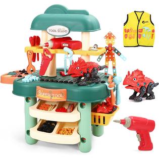 Cute Stone Kids Tool Workbench, Pretend Play Workshop