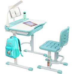 FDW BELANITAS Kids' Desks,Height Adjustable Kids Desks and Chair Set for Boys and Girls,Kids Writing Chair and Desk w/Lamp