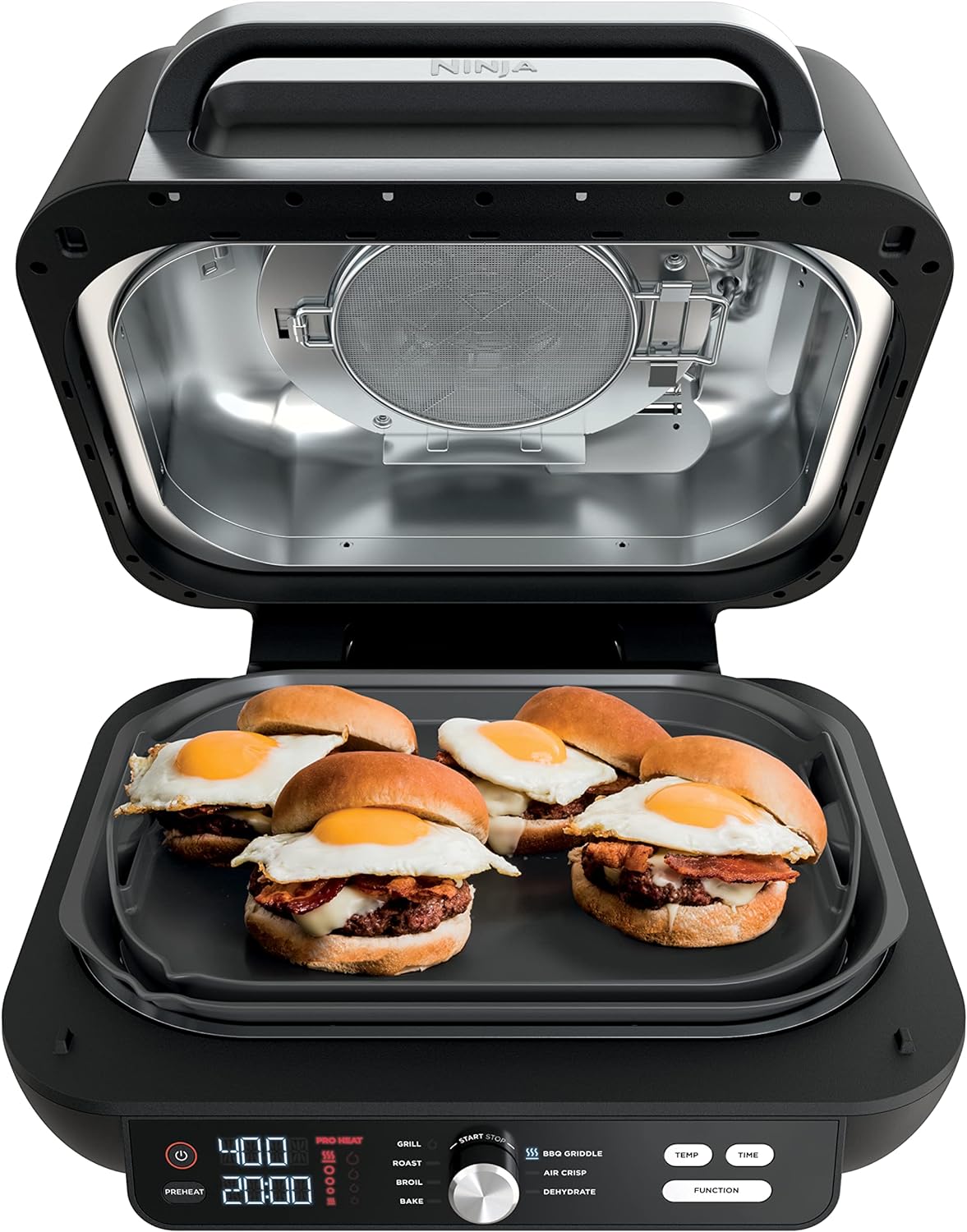 Ninja IG601 Foodi XL 7-in-1 Indoor Grill Combo, use Opened or Closed, Air Fry, Dehydrate & More