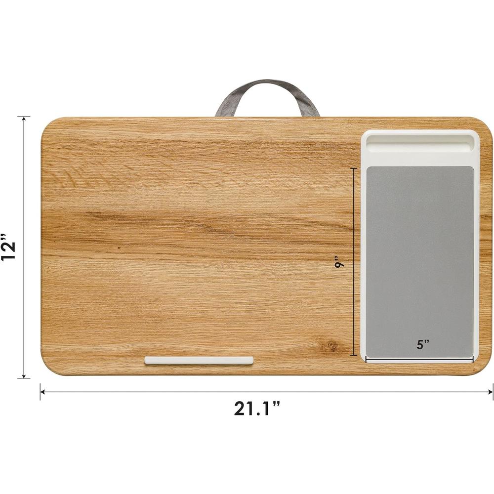 LapGear BamBoard Pro Lap Desk with Wrist Rest, Mouse Pad, and Phone Holder - Natural Bamboo