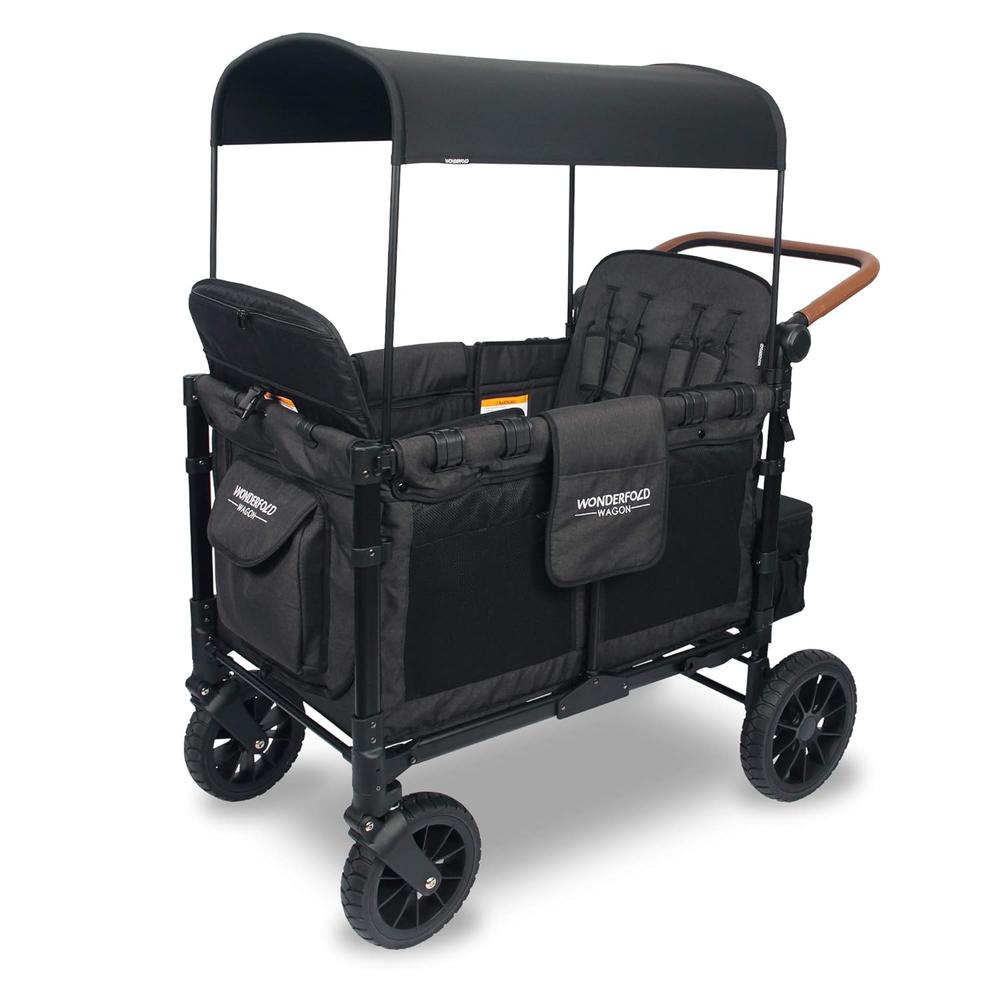 Wonderfold W4 Luxe Multi-Function 4 Passenger Folding Stroller Wagon - Adjustable Canopy