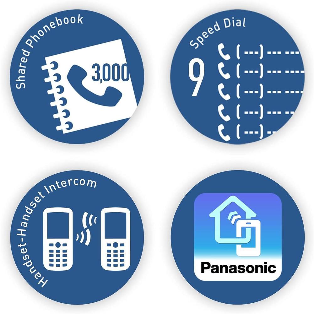 Panasonic Link2Cell Bluetooth Cordless Phone System with Voice Assistant, Call …