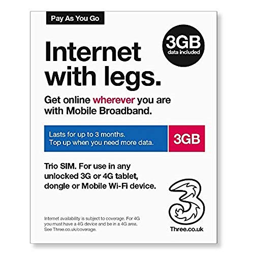 Sns 192 B006h7bkxg Three Mobile Pay As You Go Mobile Broadband 3 Gb Data Sim