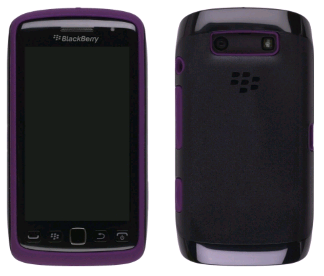 BlackBerry OEM BlackBerry Torch 9850, 9860 Skin Case - Black w/Purple