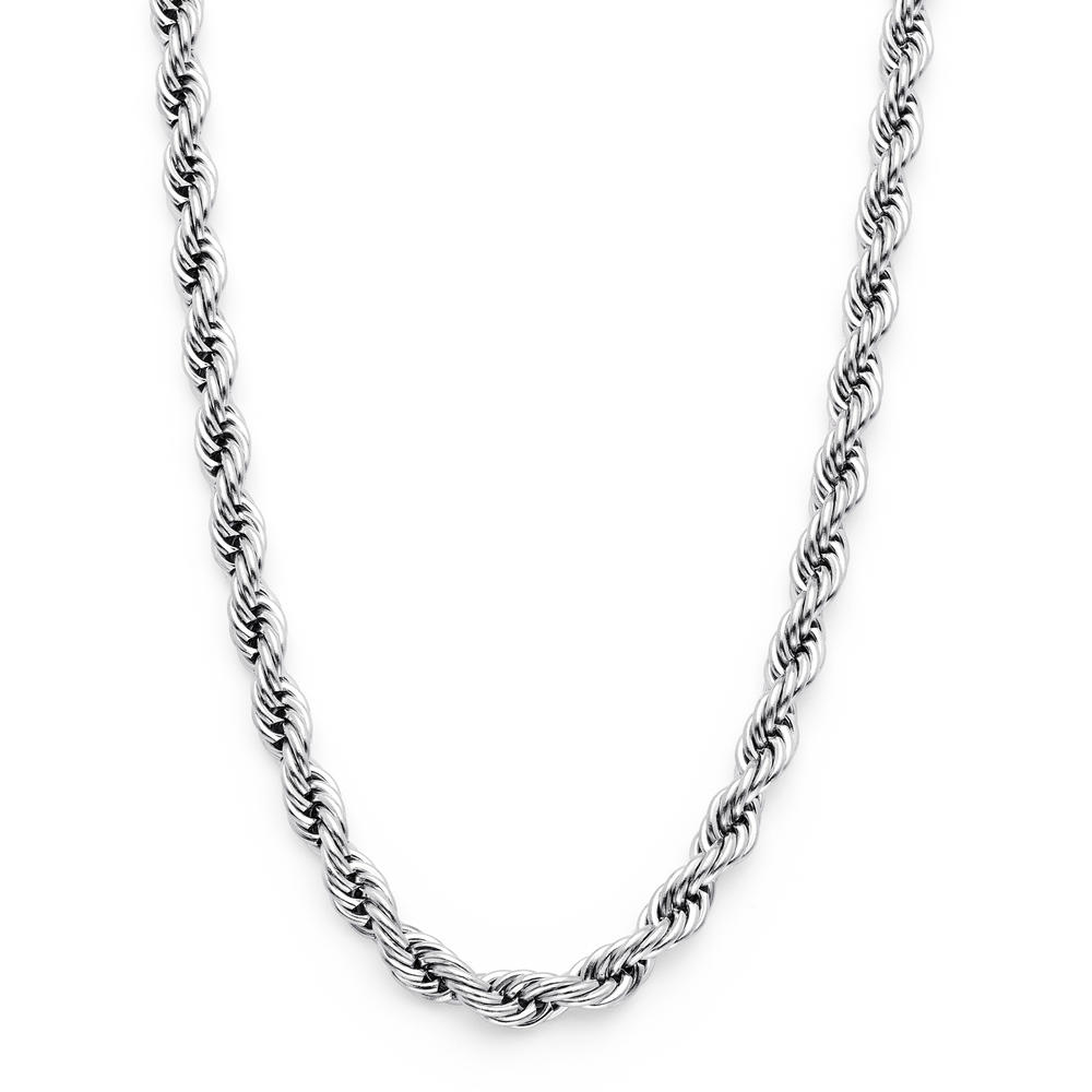 Metal Masters Co. Stainless Steel Men's Rope Chain Necklace 4MM 24"