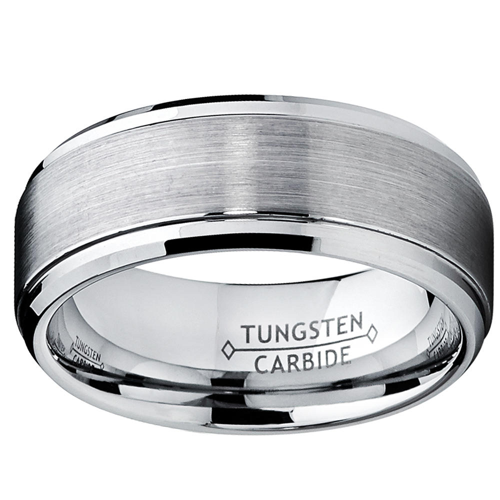 Metal Masters Co. Men's Tungsten Ring Wedding Band Raised Brushed Finish 9MM Sizes 6 to 15