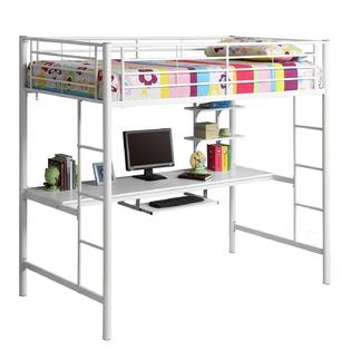Walker Edison Sunset Metal Twinworkstation Bunk Bed White