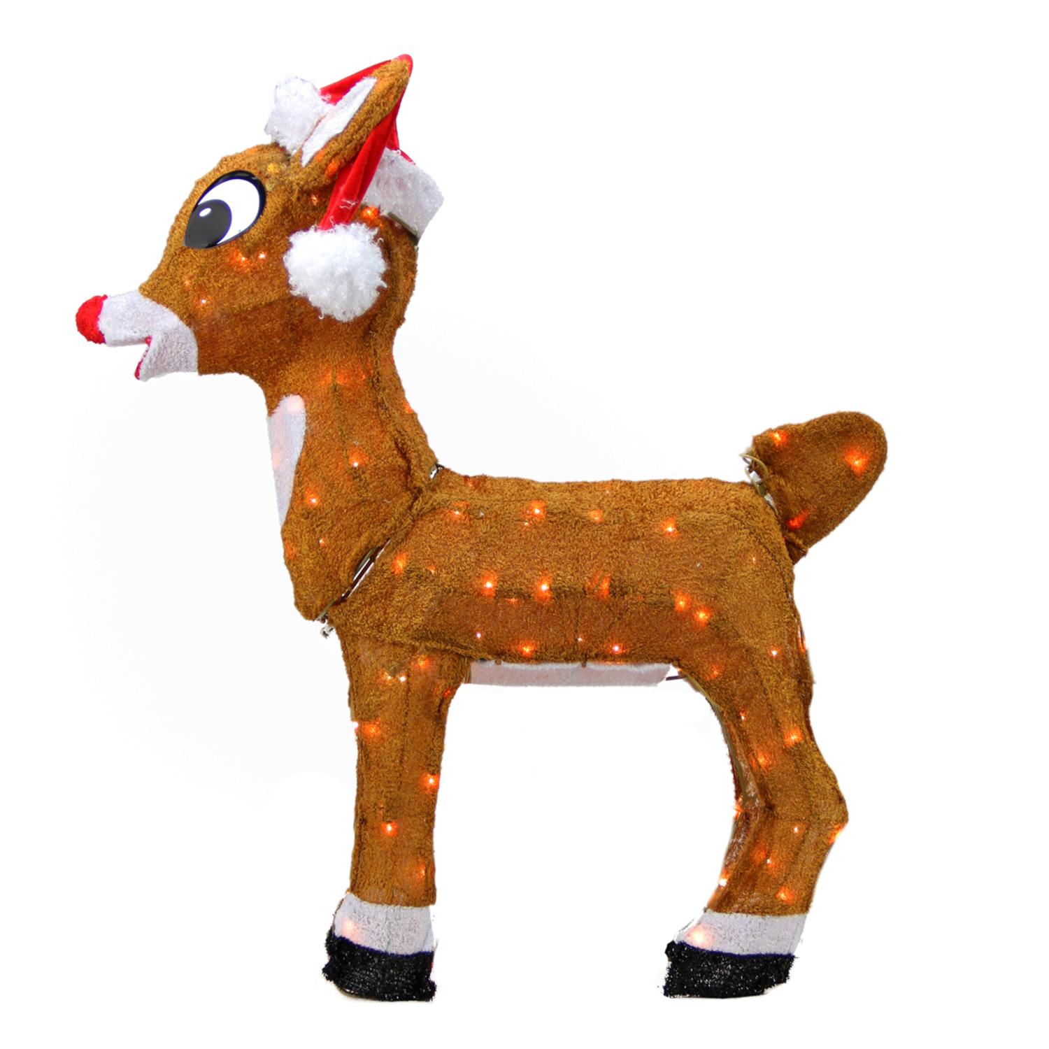 product works 26 pre lit rudolph the red nosed reindeer in santa hat - Outdoor Christmas Tree Topper product works 26 pre lit rudolph the red nosed reindeer in santa hat - Outdoor Christmas Tree Topper