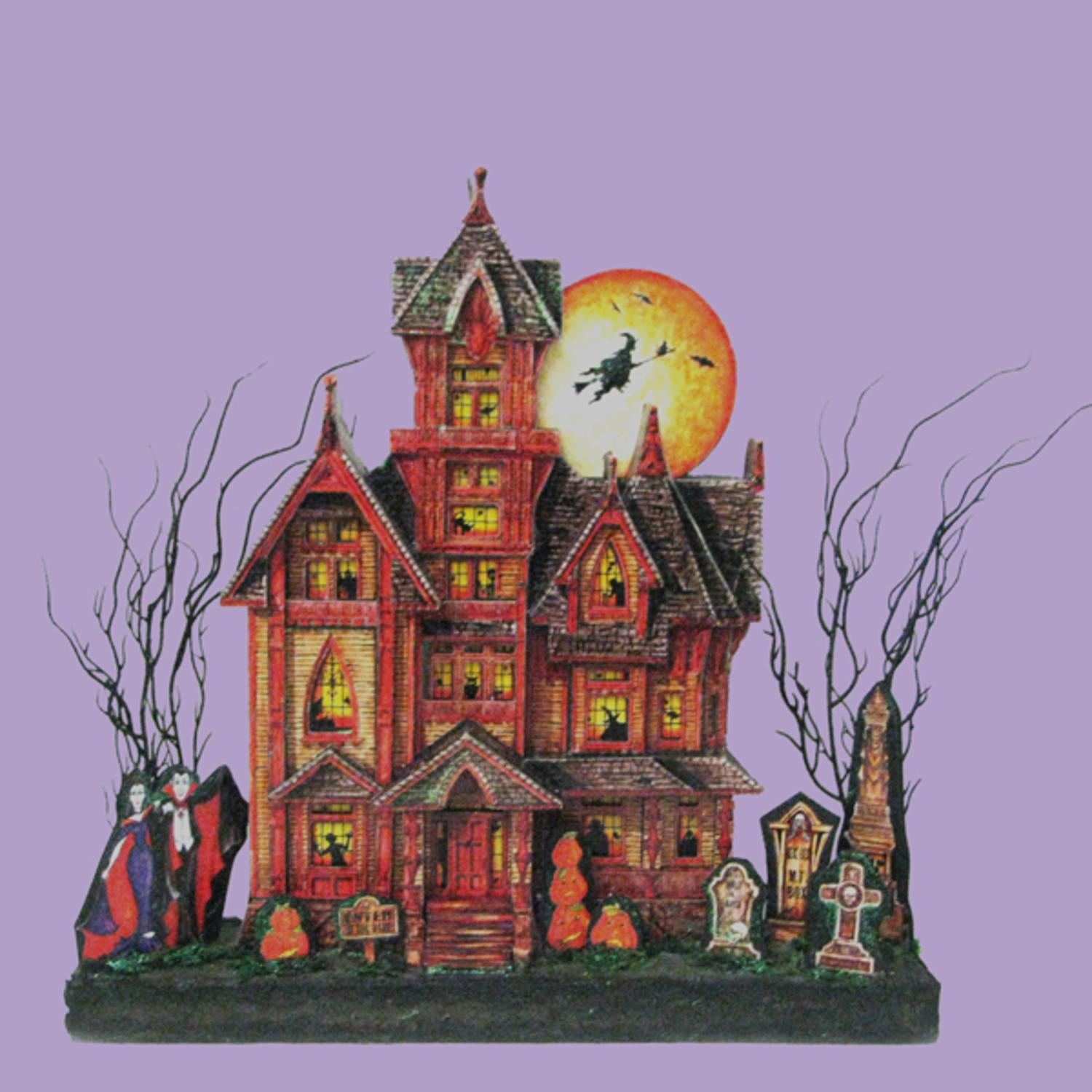 kurt s adler 175 battery operated led lighted spooky glittered halloween house table top